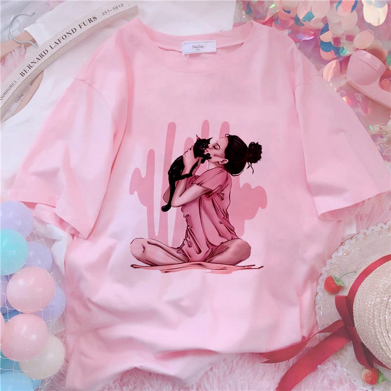 T-Shirts Beauty Printed Oversized Women's Tshirts Harajuku Clothes Summer Women Short sleeve T-Shirt Streetwear Tops Female Tee