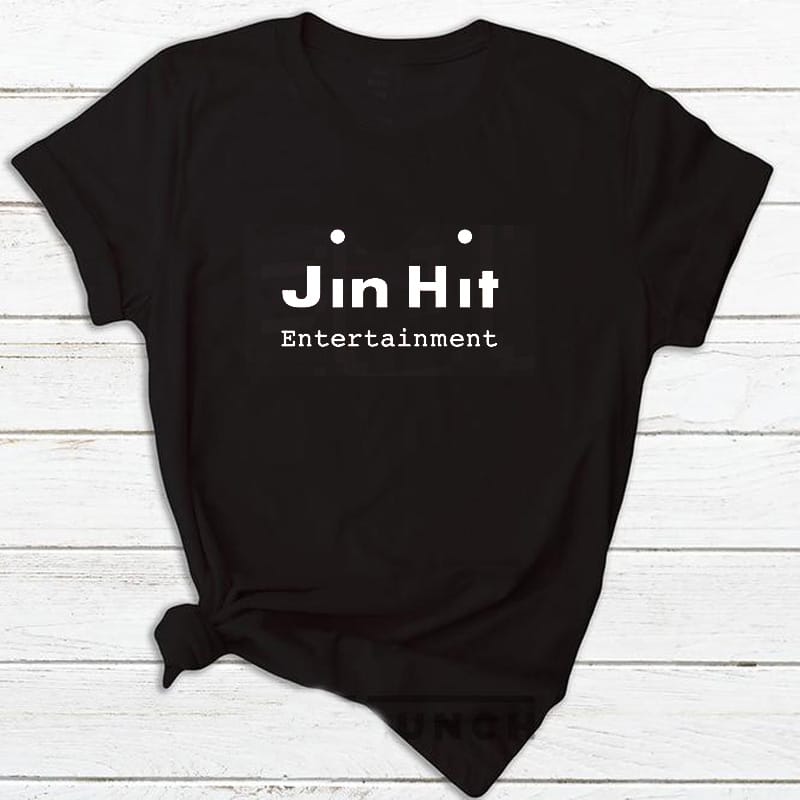JinHit Entertainment Unisex Kpop T-Shirt Women Cotton Short Sleeve Tshirt Feminina Letter Printed Women's T-shirts