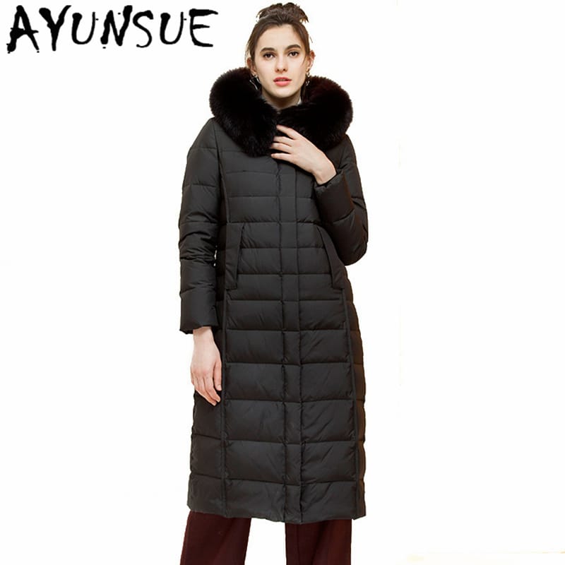 AYUNSUE Natural Fox Fur Hooded Women's Winter Down Jacket Woman 90% Duck Down Coat Female Thick Warm Down Parkas Clothing 2020 8