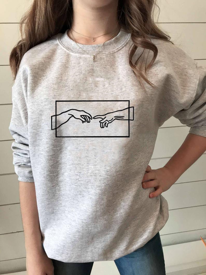 Sweatshirt Michelangelo personality Printed New Arrival Women's Funny Long Sleeve Casual Cotton Tops Harajuku Sweatshirt