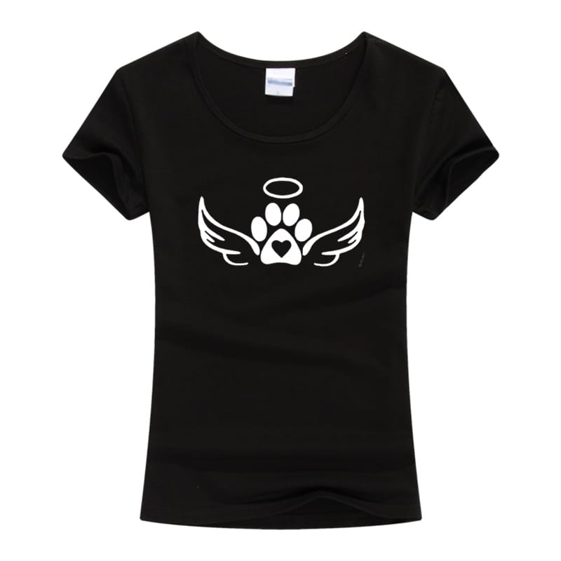 2019 Summer T-Shirt Women Dog Cat Paw Heart Cute Tops Harajuku T-Shirt Female Kawaii short sleeve Women's Cotton Shirt T-shirt