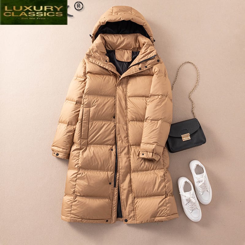 High Quality 90% White Goose Down Jacket Woman Autumn Winter Coat Female Hooded Women Parkas 2021 Mujer Chaqueta LW4633