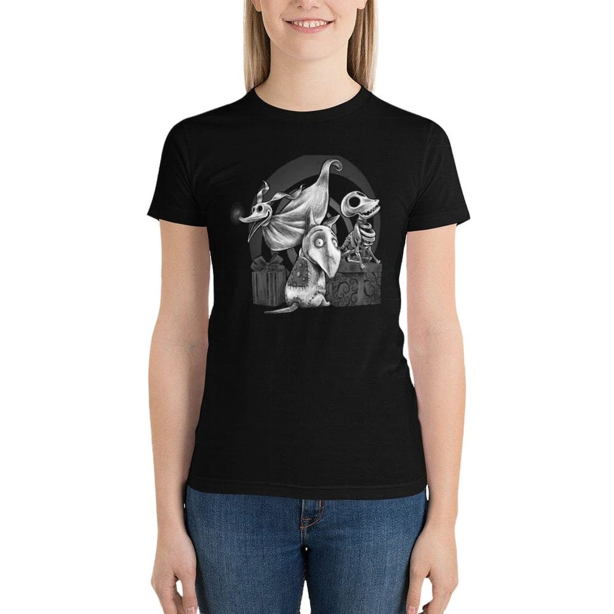 Creepy Dogs T-Shirt aesthetic clothes female plus size tops funny Women's tee shirt