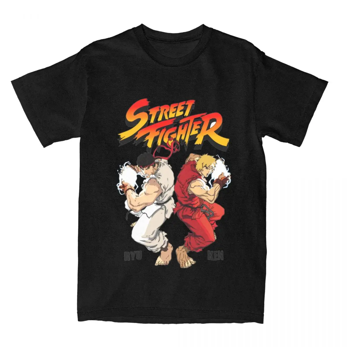 Merchandise Games  Clothing Funny ONeck Tee Shirt Gift Idea T-Shirts Men Women's Street Fighter Ken Vs Ryu T Shirts