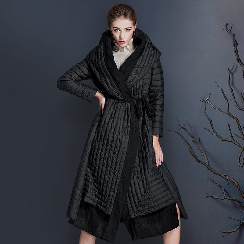 Women'S Winter Down Jacket 2023 Woman Clothing Warm Feather Coats Lightweight Padded Clothes Female Long Padding New Outerwear