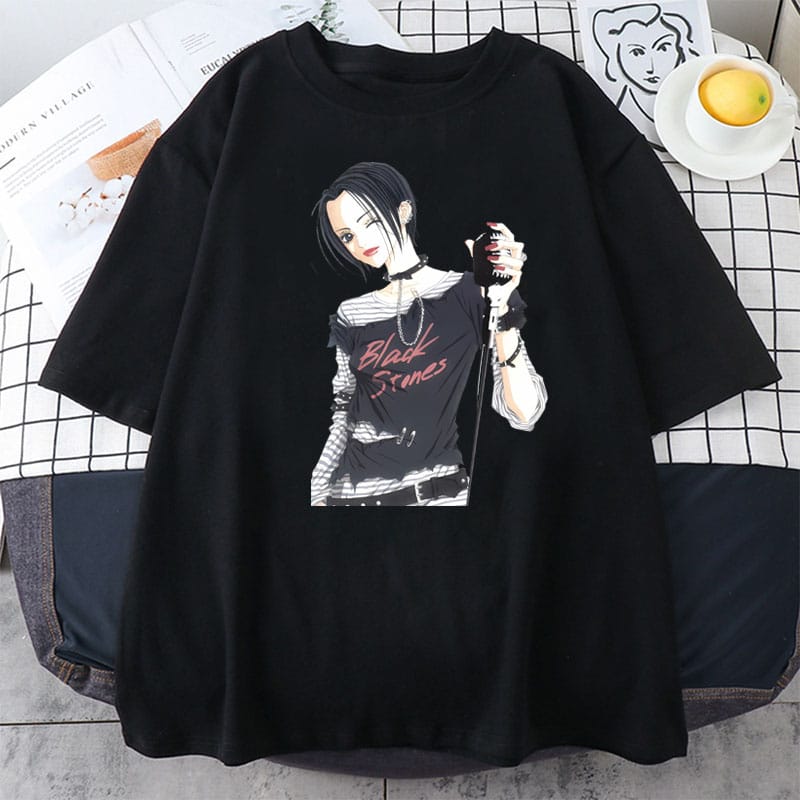 Oosaki Nana Anime Casual Short Sleeve T-Shirt for Spring & Summer Women's Clothing Graphic T-shirt Street Tee Top Y2k T Shirt