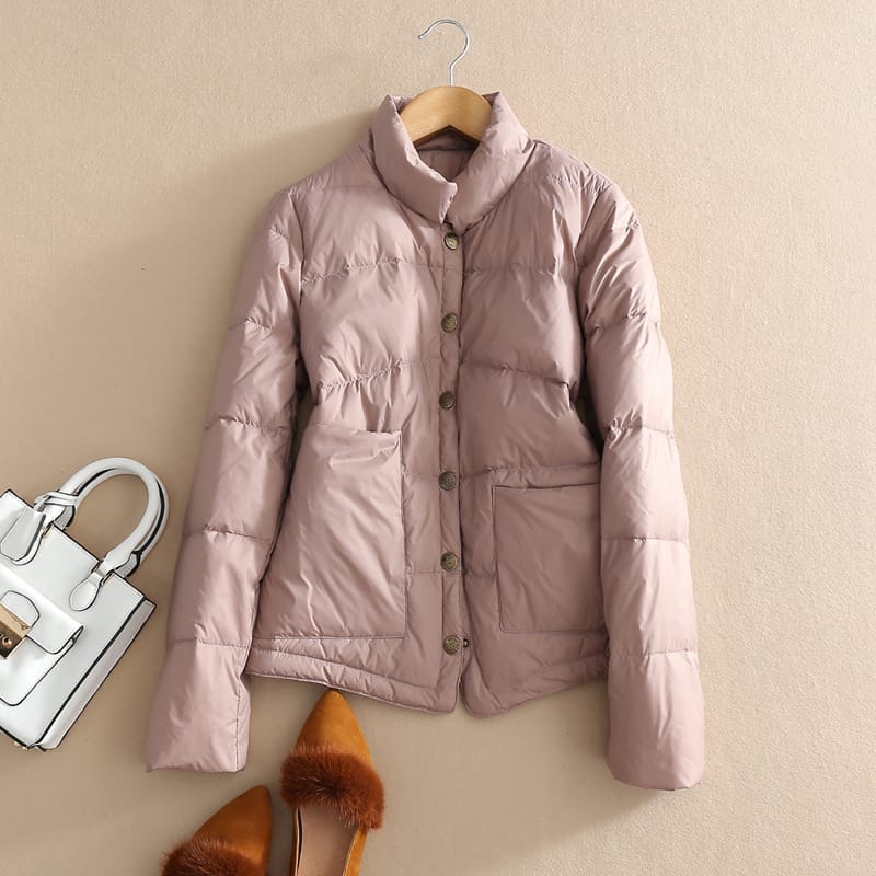 Fashion Women's Clothing Autumn Lightweight Short Puffer Jackets White Duck Down Parka Coats Female Loose Casual Down Jackets