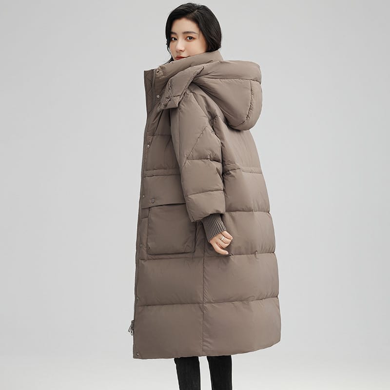 Trendy Fashion Down Snow Jacket Women's 2023 New Winter Parka Thicken Hooded Coat Female Long Warm Down Overcoat Casual Clothing