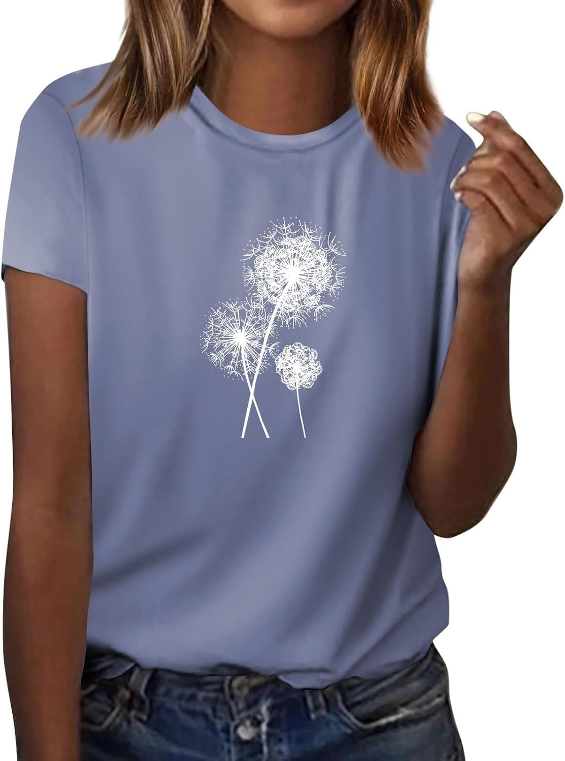Women Tops, Women'S Fashion Casual Short Sleeve Printed Round Neck T-Shirt Top