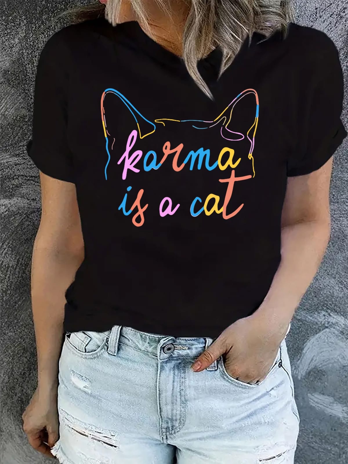 Letter Print Crew Neck T-Shirt, Casual Short Sleeve T-Shirt For Spring & Summer, Women's Clothing