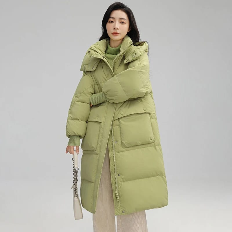 2023 New Trendy Fashion Down Snow Jacket Women's Winter Parka Thicken Hooded Coat Female Long Warm Down Overcoat Casual Clothing