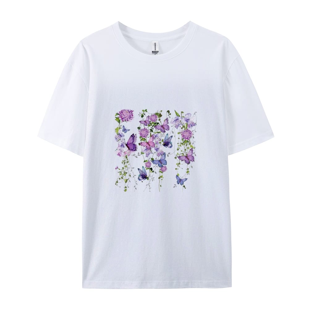Y2k , Women's Short T-shirt, Single-sided print, Spring/Summer casual, Girls, S-4XL, Flower ,Letter or pattern print,100% cotton