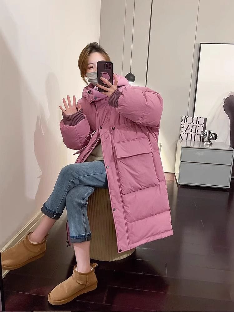 Women Down Jacket Autumn Winter Coat Long Puffer Jacket Thicken Warm Korean Chic Oversized Cold Parkas Snow Women's Clothing