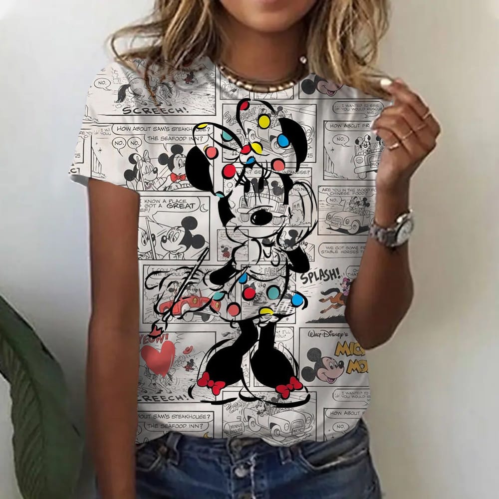 Women's T-Shirts Disney Mickey Mouse Printed Tee For Women High Street Tops Stylish Soft Fashion Girlish Lovely Girls Gift