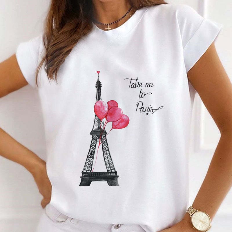New Printed Women's Summer Women Loose Short Sleeve T-shirt Top Base Graphic Tshirts  Oversized T Shirt  Tops