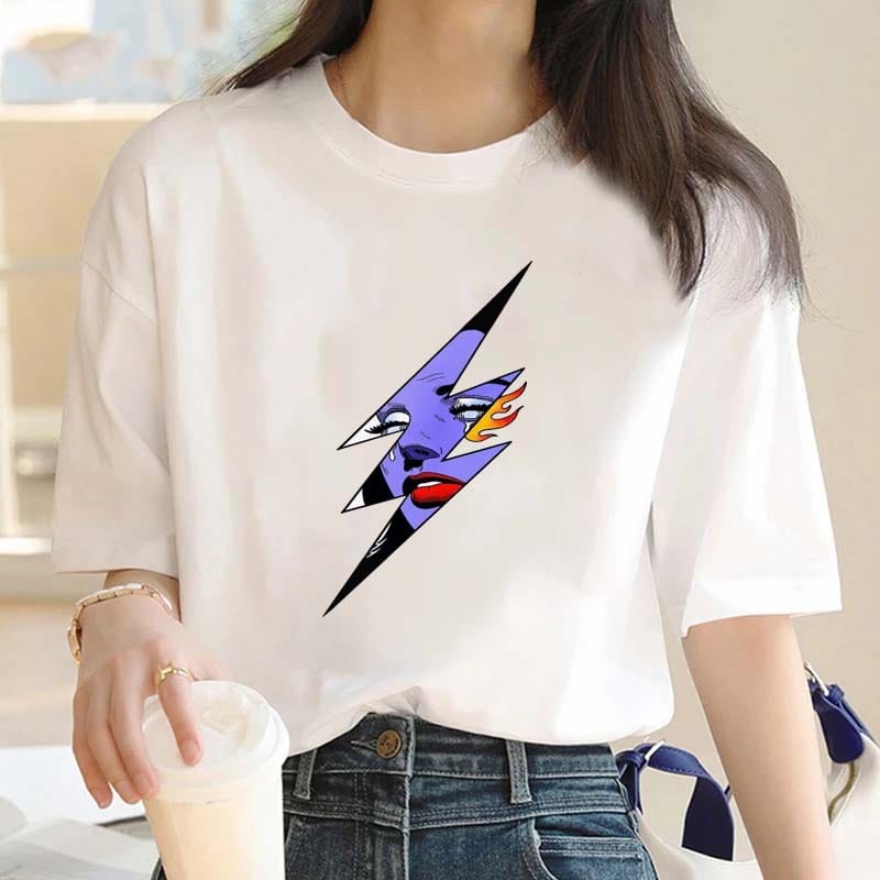 New summer printed short sleeved men's and women's shirts, cotton basic round neck T-shirt, fashionable and casual short sleeves
