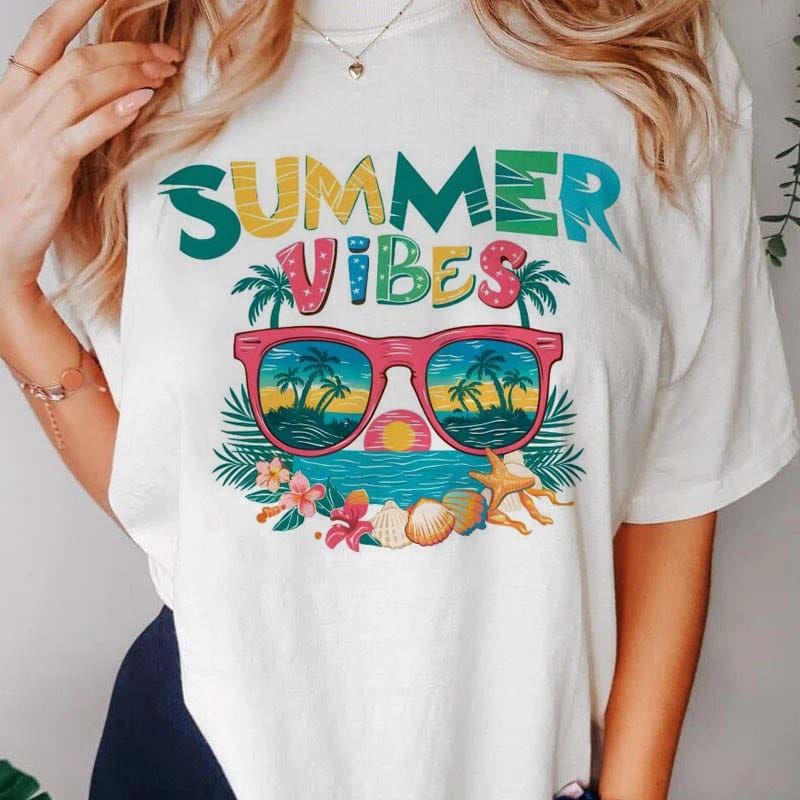 Women's Printed Sweet Harajuku Short Sleeved T-Shirt Trendy and Versatile Basic Style Women's Clothing Top Beautiful T-Shirt