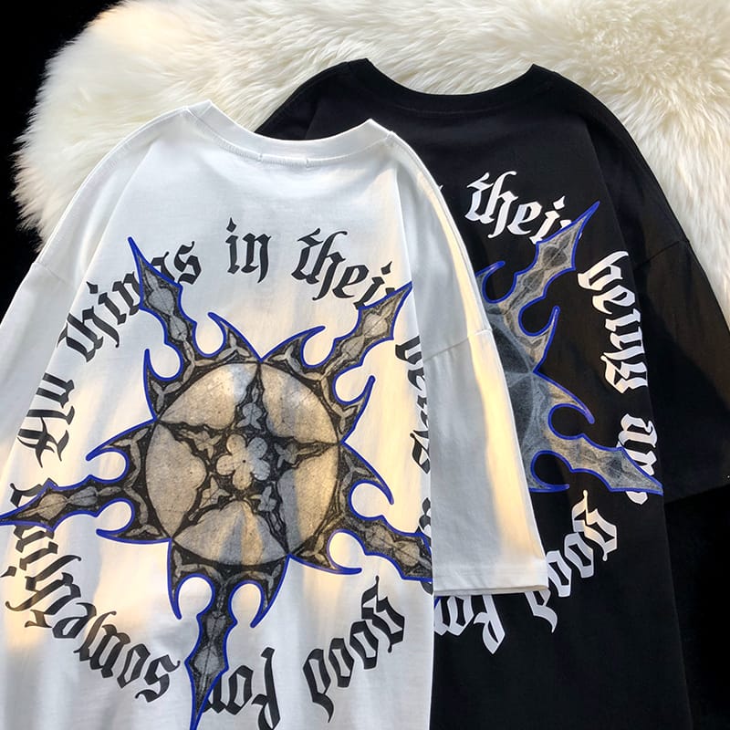 Women's T Shirt Oversized T Shirts Hip Hop Y2k Print Clothing Gothic Graphic Tops Streetwear T Shirt Harajuku Grunge Couple Tops