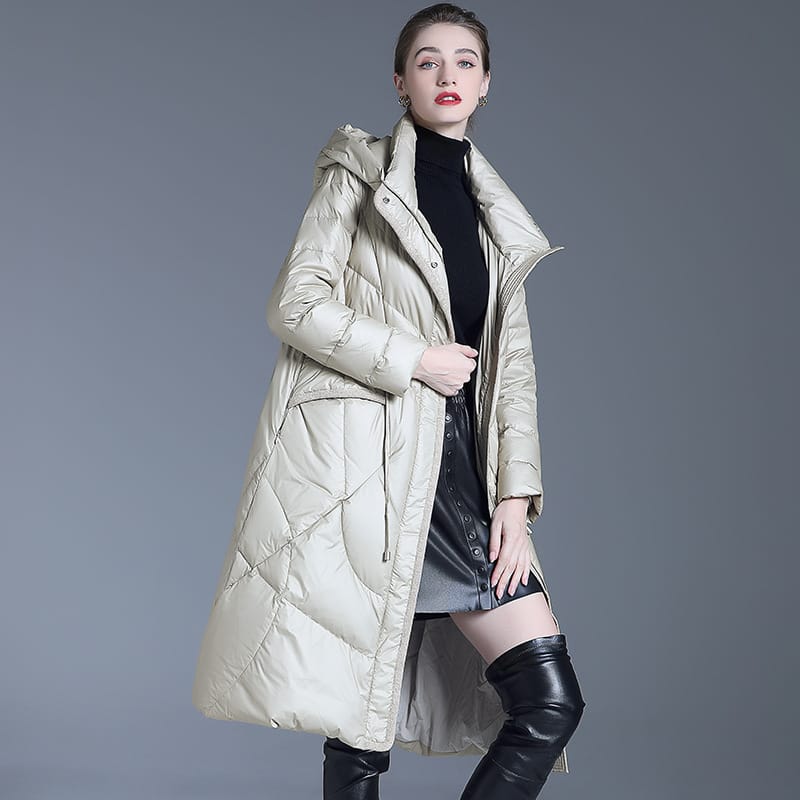 Women'S Winter Down Jacket 2023 Warm Feather Coats Female Long Padding Woman Clothing Lightweight Padded Clothes New Outerwear