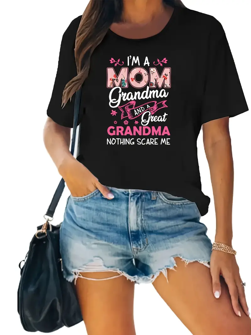 Mom Grandmother Family Women t shirt Summer Fashion Short sleeved T-shirt Tee Tops Printed Oneck Casual T-shirt Women's Clothing