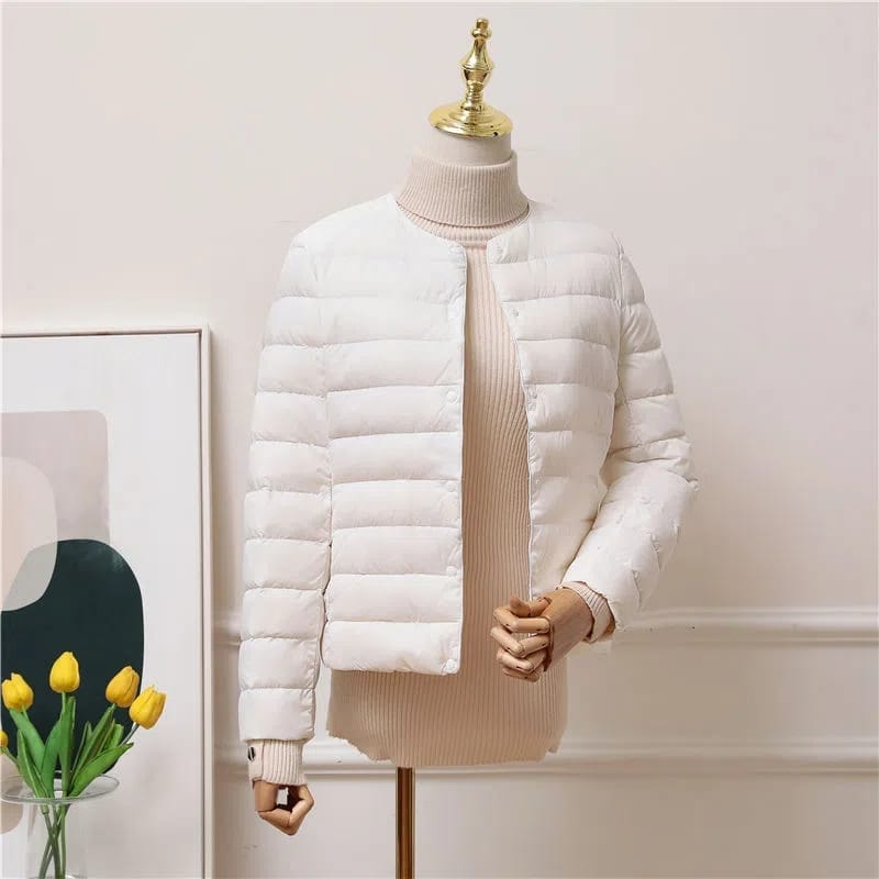 New Autumn Winter White Duck Down Coats Middle-aged Women's Thin Warm Down Jacket Coat Mother Clothing Long Sleeve Down Parkas