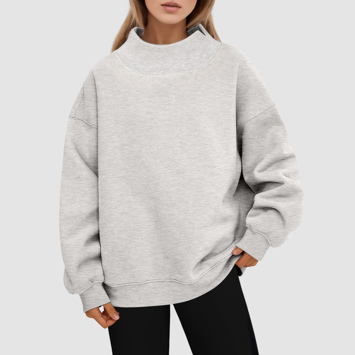 Women Oversized Sweatshirt Turtleneck Pullover Long Sleeve Top Korean Autumn Clothes Women'S Autumn Clothing Aesthetic Hoodie