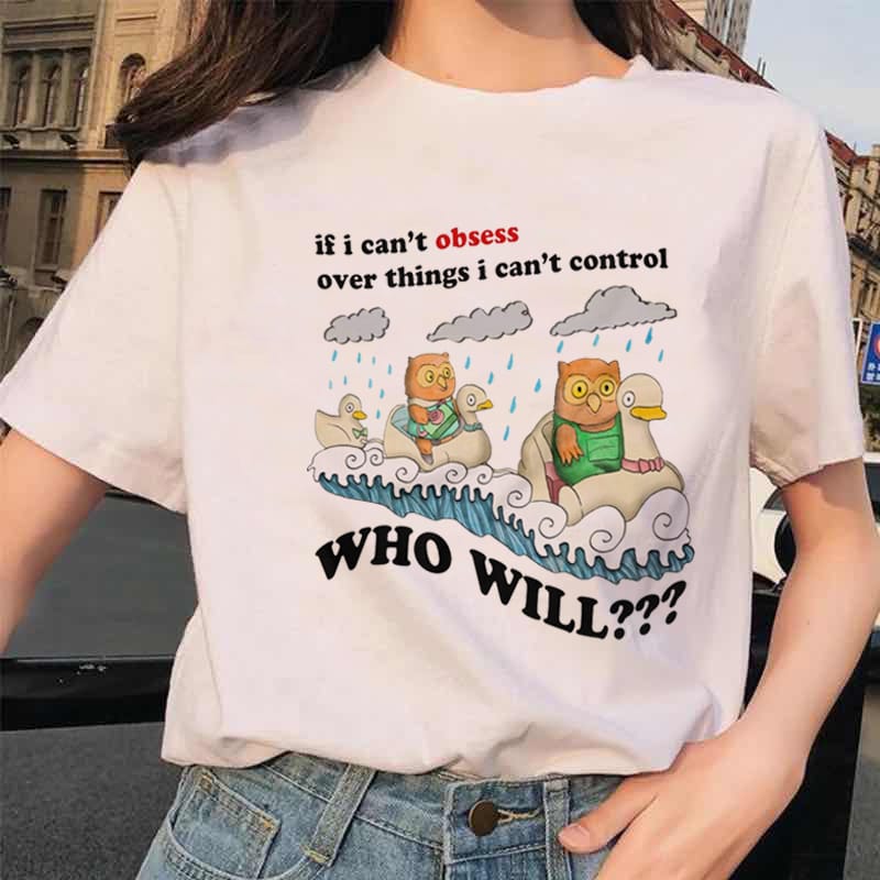 Trendy Style Cute Short Sleeved Clothing T-Shirt Top Round Neck T-Shirt Printed Pattern Casual T-Shirt Printed Women's Clothing