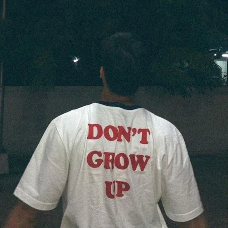 Don't Grow Up Funny Printed Women's T Shirt Cotton Short Sleeve Graphic Tee Loose Cotton 2000s Fashion Tee Y2k Tops Dropshipping