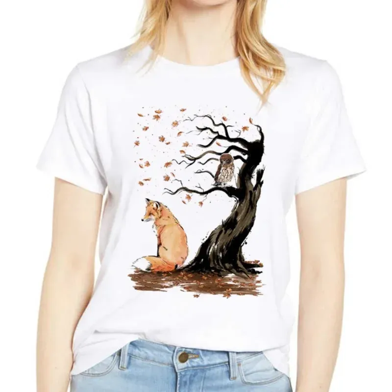 New Women's Short-sleeved Round Neck White T-shirt Fashion Dog Animal Print Tops Harajuku Tops Kawaii Clothes Oversized T Shirt