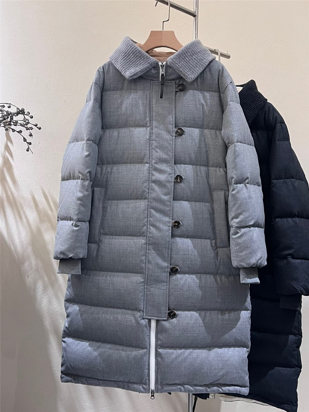 Italy B*C New Women's Winter Long Cold Clothing Coat Hooded Wool Down Jacket  Knee-length Overcoat