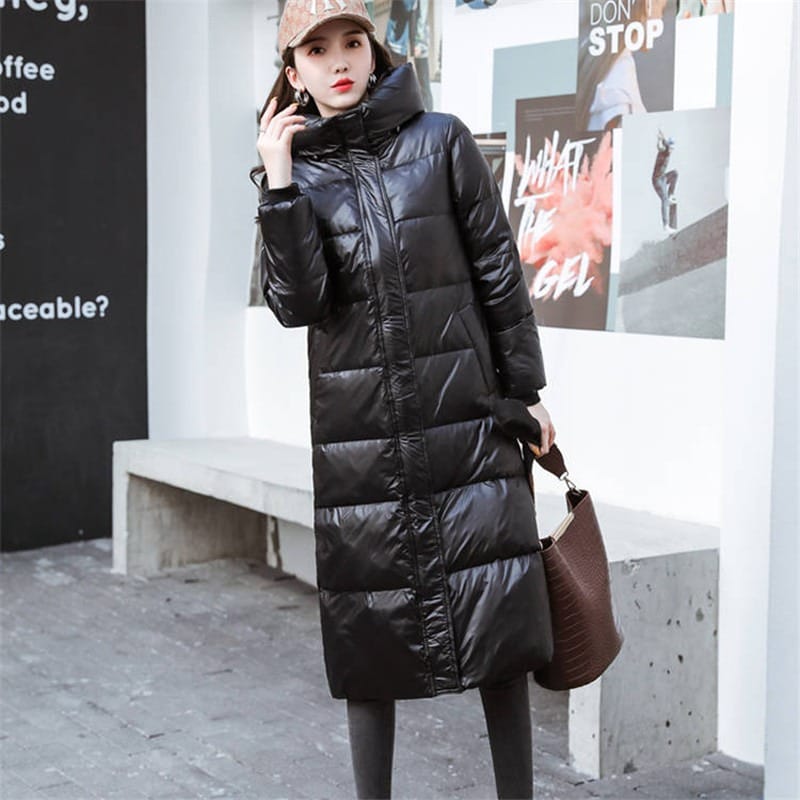 2023 New Winter Down Cotton Jackets Women's Clothing Long Parkas Slim Hooded Warm Winter Coats Female Black Cozy Loose Overcoats