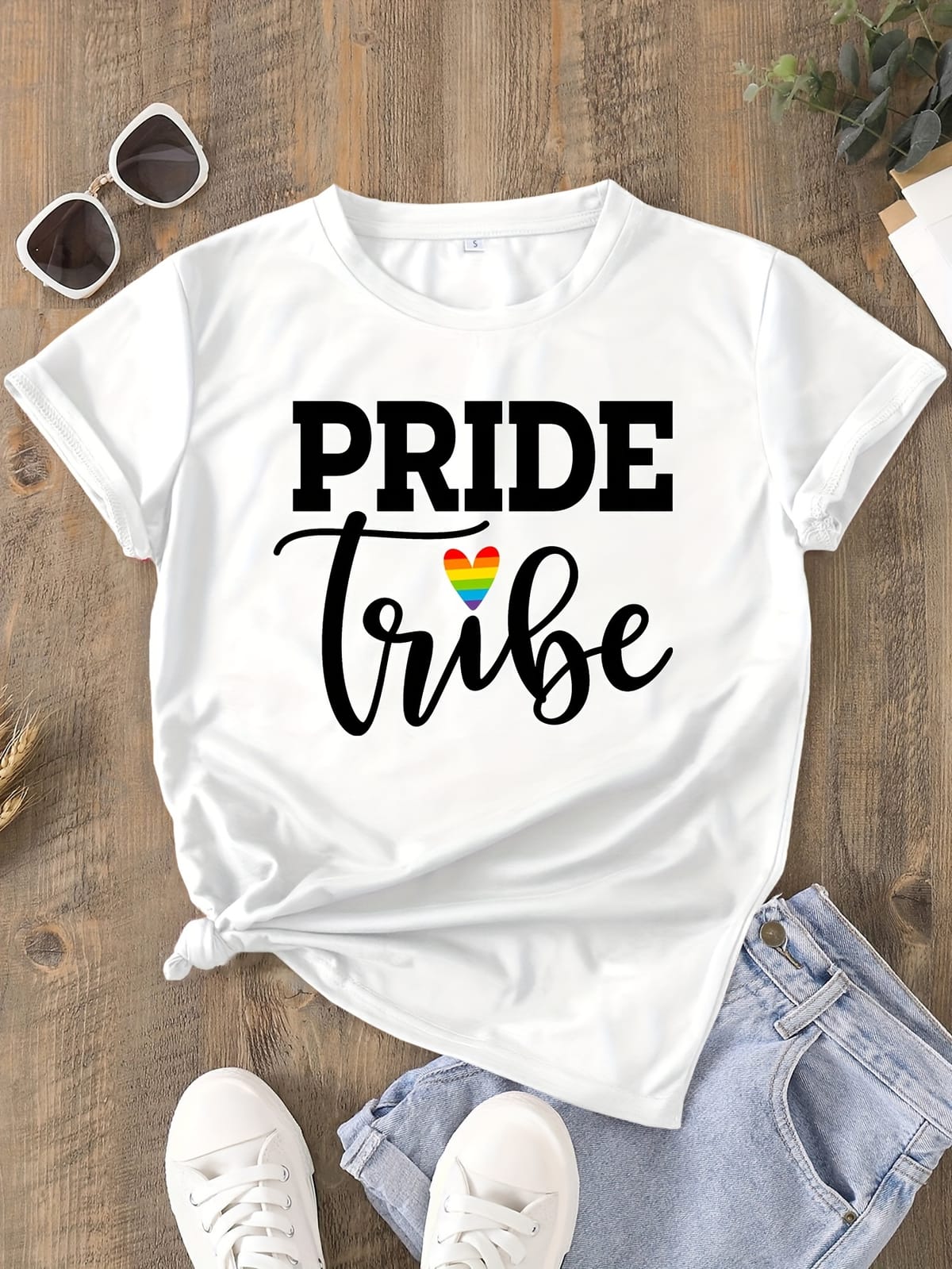 Letter Print T-shirt, Short Sleeve Crew Neck Casual Top For Summer & Spring, Women's Clothing