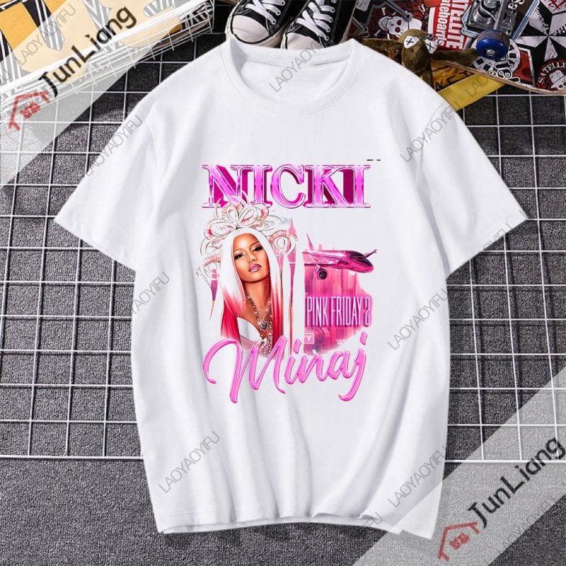 Rapper Nicki Minaj Graphic T-shirt Men's and women's hip Hop Gothic short sleeve oversized T-shirt Comfortable shirt