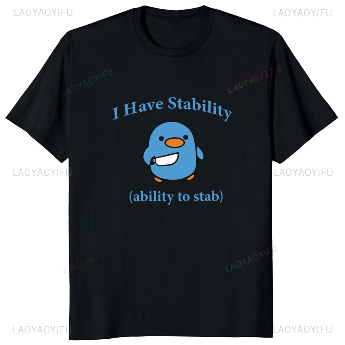 Men's and Women's 100% Cotton Soft Neutral T-shirt I Have The Stable Ability To Stab The Popular Meme Y2k Graphic T-shirt