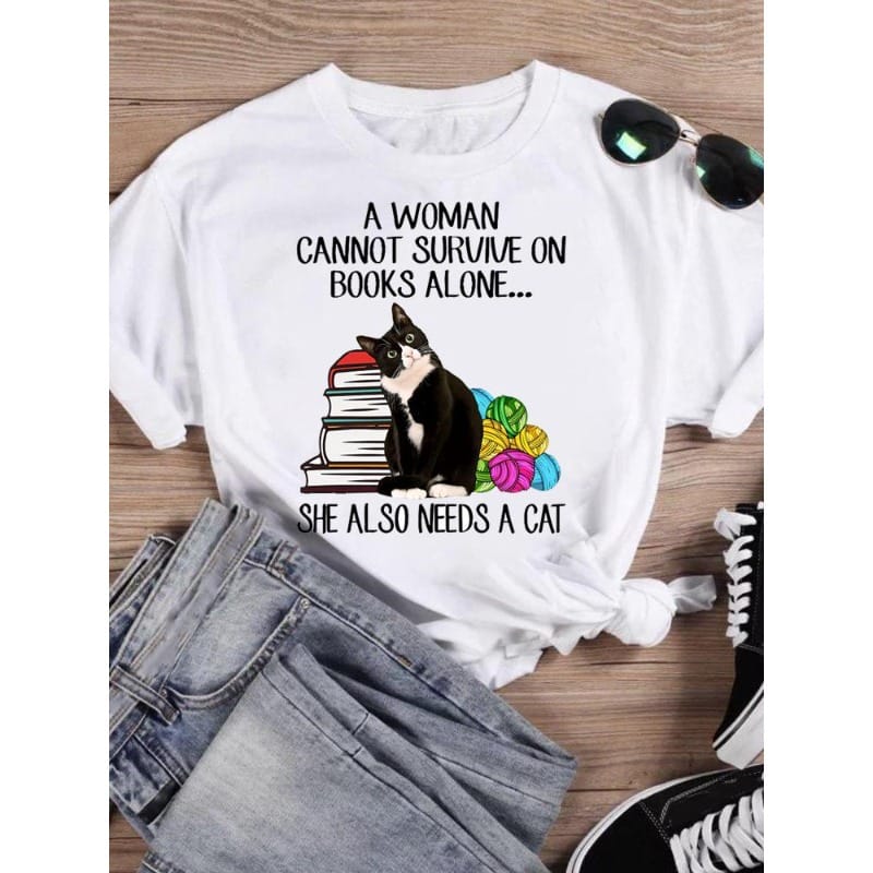 Women's Short Sleeve T-shirt Fashion Animal Cat Print Base Shirt Aesthetic Clothes  Tops  Graphic T Shirts  Harajuku