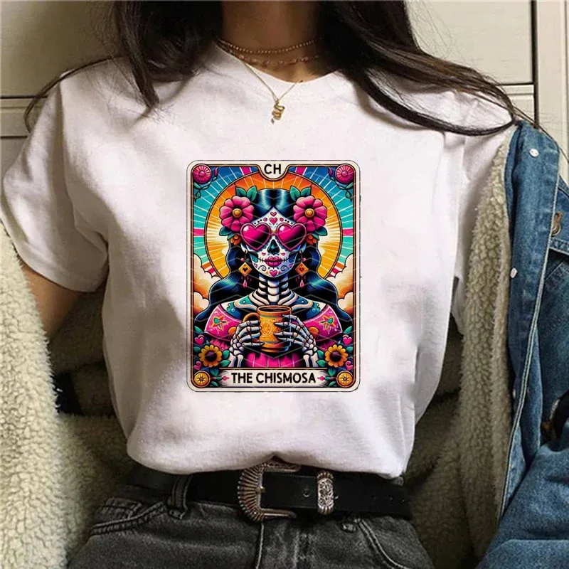 The Chismosa Summer Trendy T-Shirt Printed Top Women's Casual Style Trendy Clothing Pattern T-Shirt Women's Clothing Basic T-Shi
