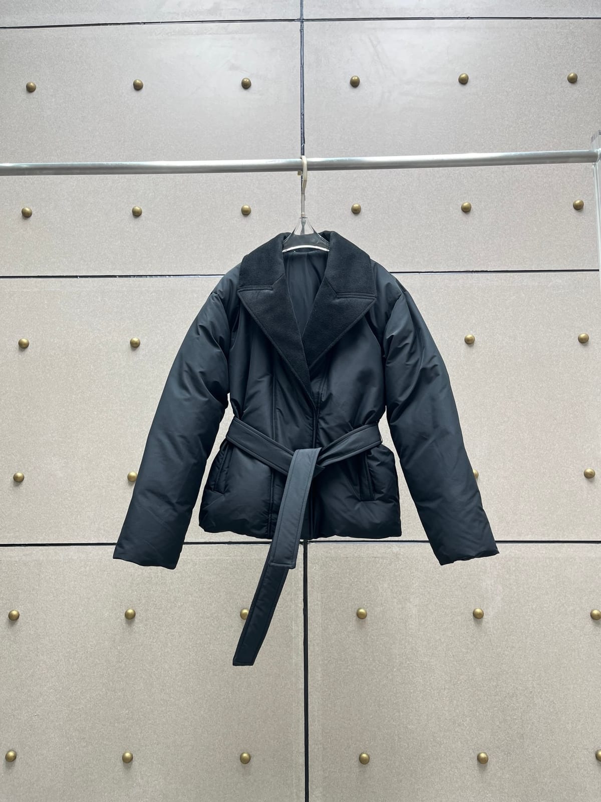 Women's Clothing wool collar belted down jacket for  Autumn Winter New 0118