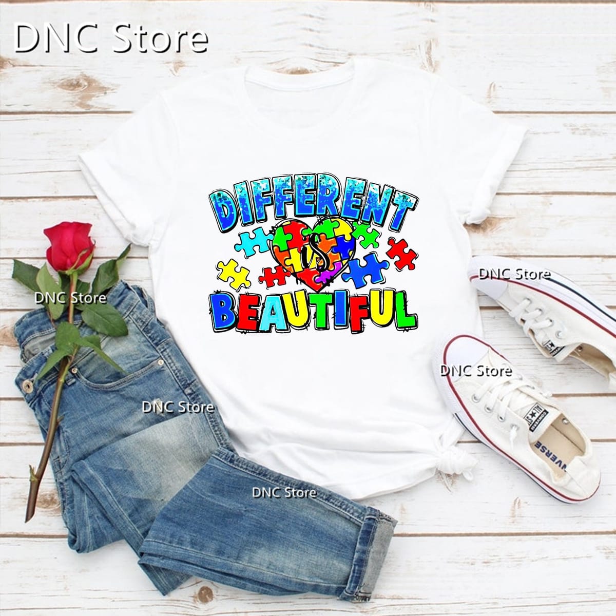 Women'S T-Shirt Autism Awareness Mother Tshirt White Casual Women'S Love Femme Short Sleeve Top Wholesale