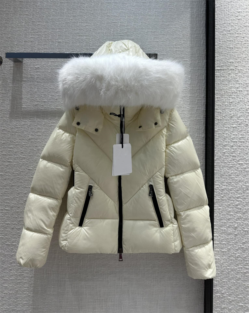 Women's Clothing High quality embossed zipper large fur collar hooded down jacket Winter New  NO.3