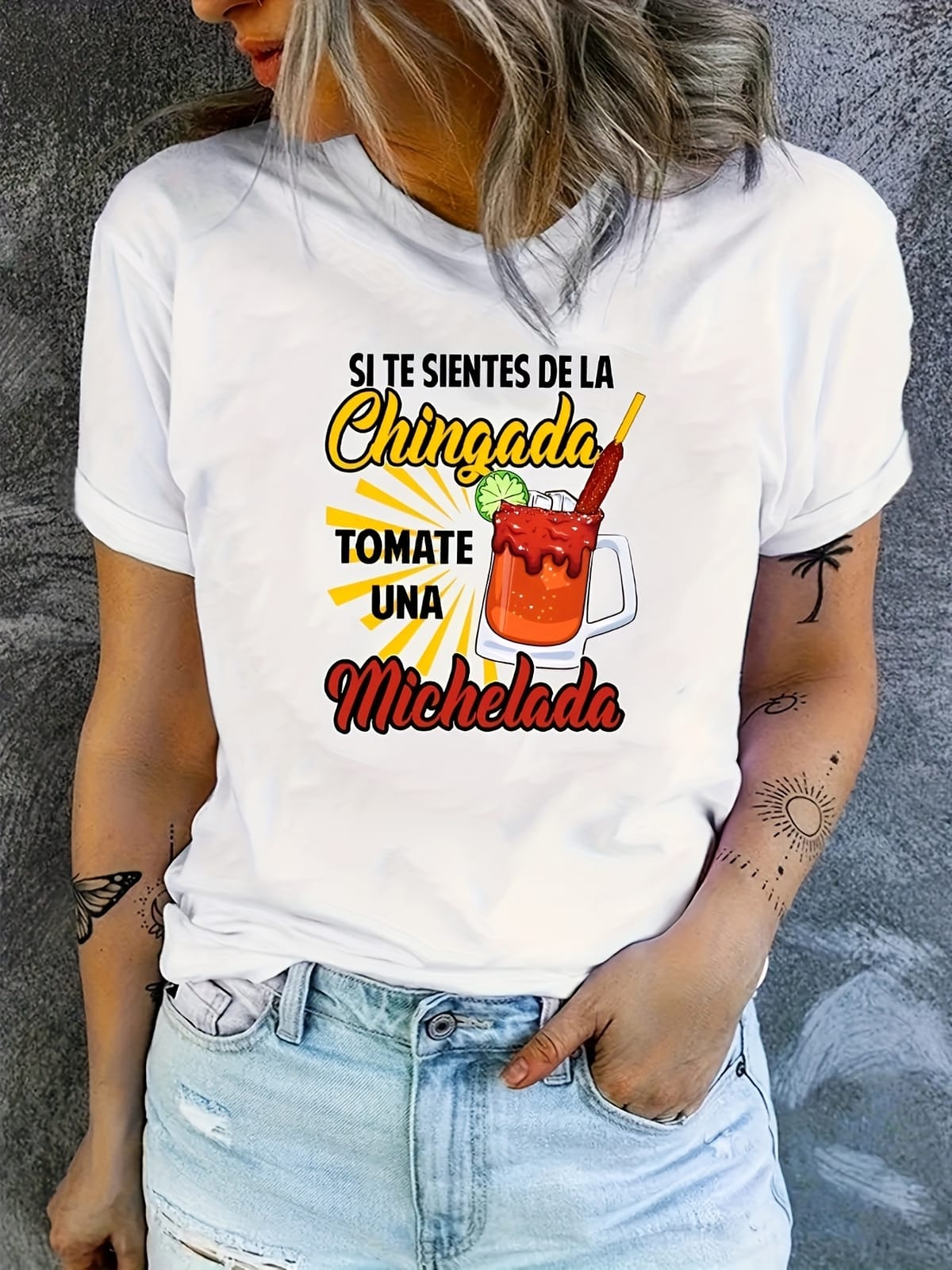Graphic Print T-shirt, Short Sleeve Crew Neck Casual Top For Summer & Spring, Women's Clothing