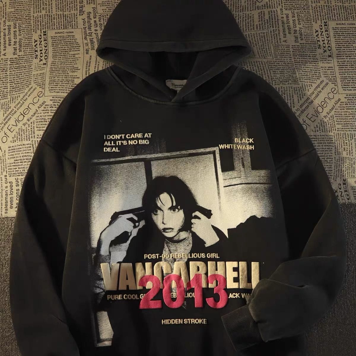 Autumn American retro character print hoodie with men's and women's trendy brand loose street hip-hop jacket top trendy hoodies