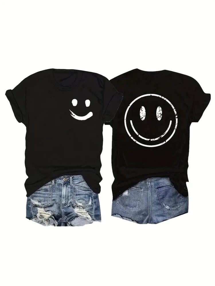 Women's Fun Hip Hop Print T Shirt 2024 Hot New Spring Summer Casual Round Neck Short Sleeve Breathable Short Sleeve Tops Women's