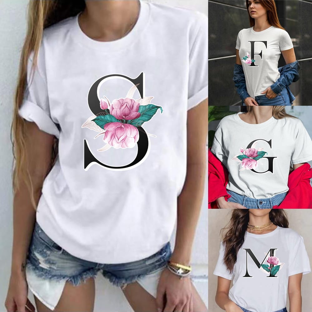 Whitemarble Printed Short Sleeved Women's T-shirts Summer Fashion Harajuku Female T-shirt Casual O-Neck Pullover Top Tees Female