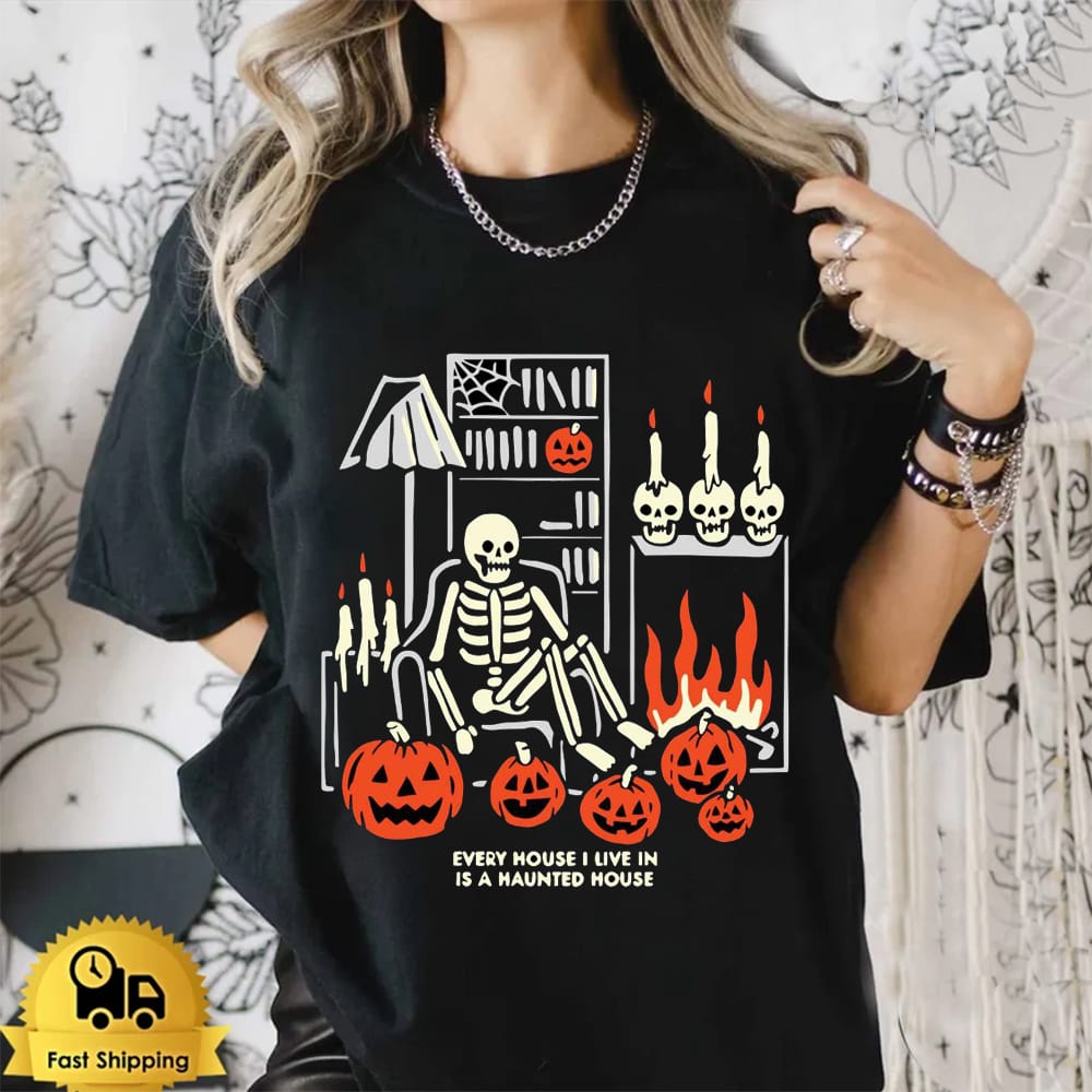 Short Sleeved Halloween Skull Pumpkin Pattern Casual O-Neck Clothing Basic Fun Women's Summer Fashion New Top Black T-Shirt
