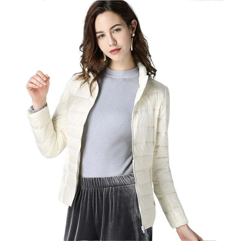 Women Short Jacket Parka Ultra-light Thin Down Cotton Coat 2024 Fall Winter Slim Short Solid Warm Women's Outerwear Clothing