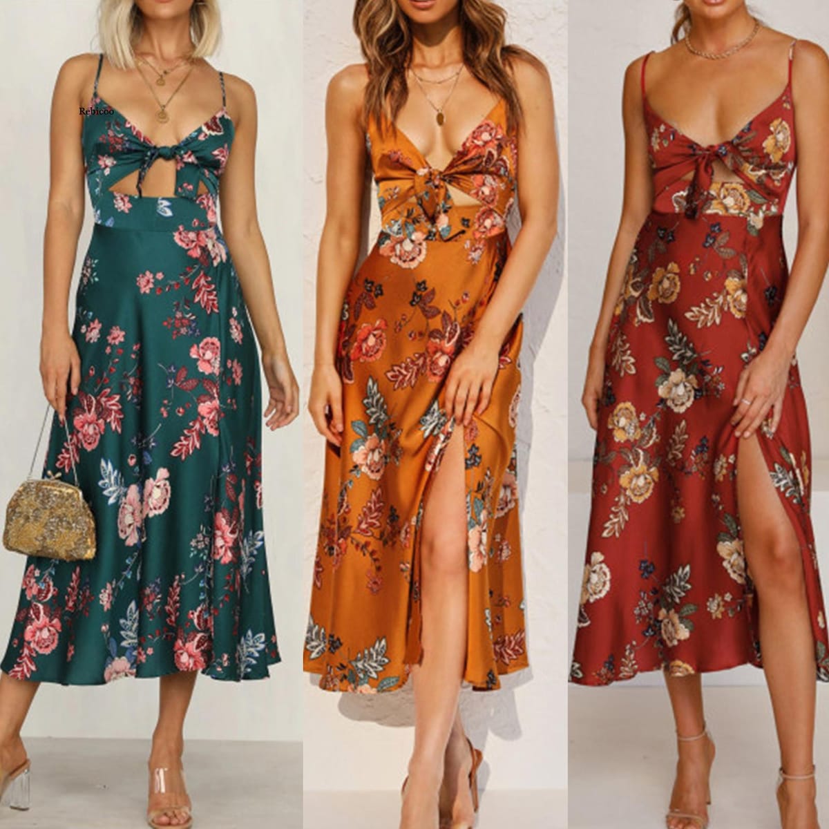 Women's Dress Summer Fashion Sexy hot print V-neck hollow lace halter strap long beach dress new