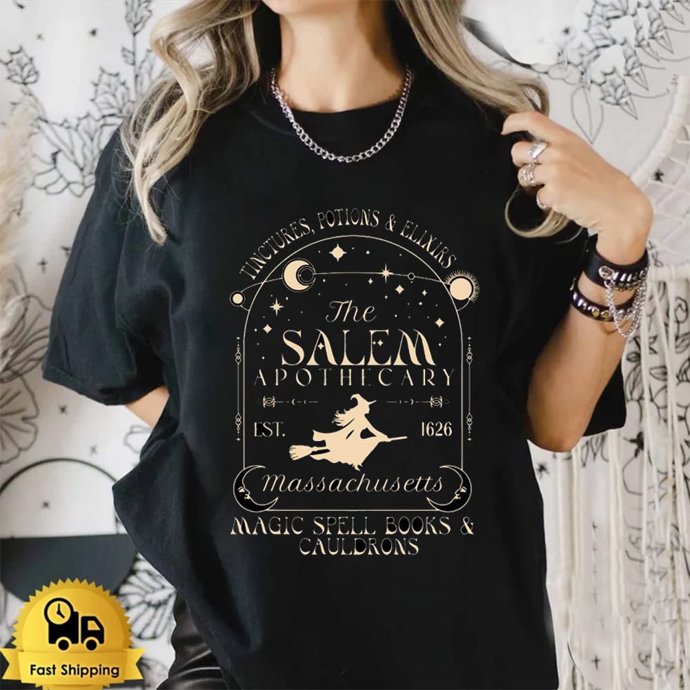 Vintage Halloween Style Cartoon Funny Women's T-Shirt Graphic Soft Summer Short Sleeve Witch Magic Retro Printed Fashion Top Bla