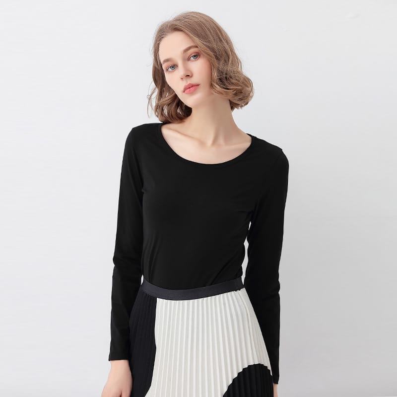 MRMT 2024 Brand New Women's Modal Cotton Slim Fit Solid Color Long Sleeve T-Shirt Wearing Out Underwear Outer Women