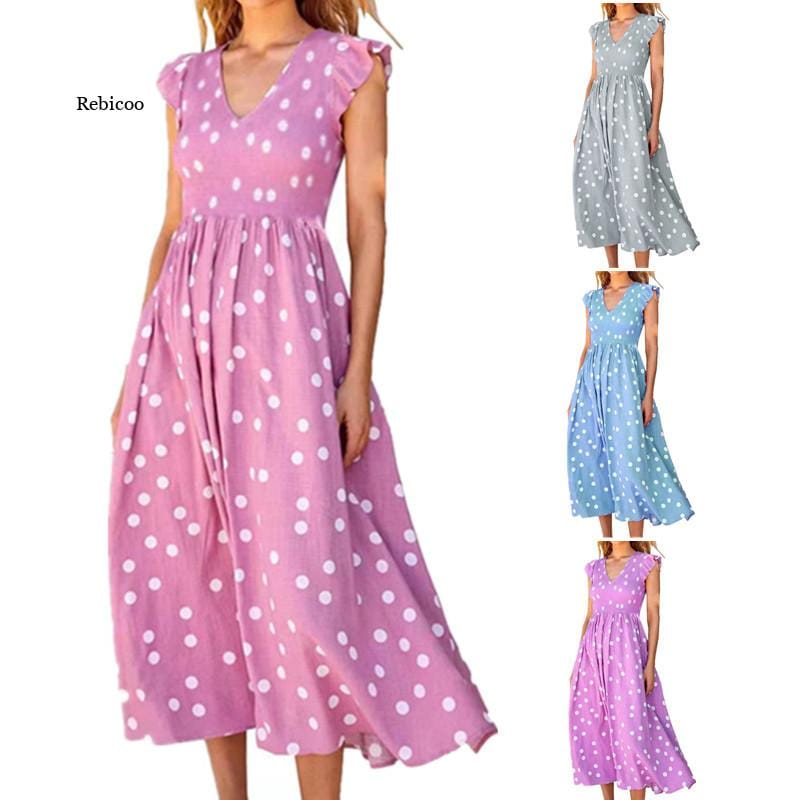 Women's Bohemian Ruffle Sundress 2022 Summer Sleeveless Floral Printed Maxi Long Dress Casual Loose Party Tanks Vestido