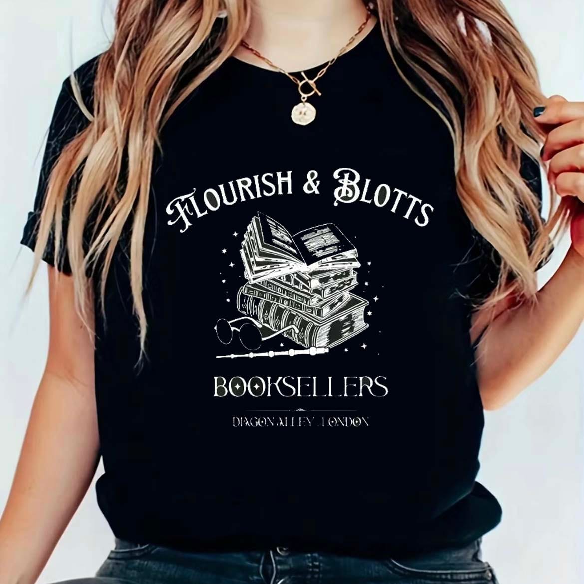 Vintage Flourish Tshirts Cartoon Funny Women's T-Shirt Books Graphic Soft Summer Short Sleeve Halloween Style Retro Printed Fash
